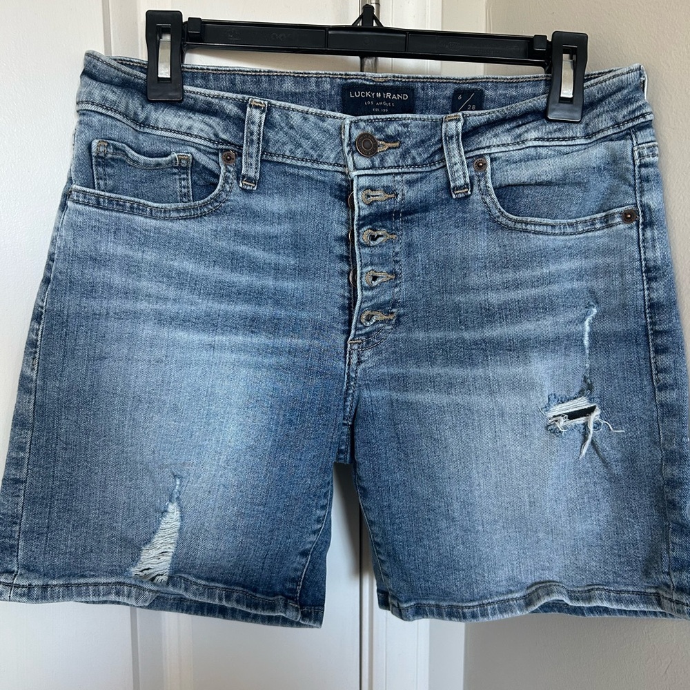 Lucky Brand Light Blue Button-Fly Denim Shorts size 6